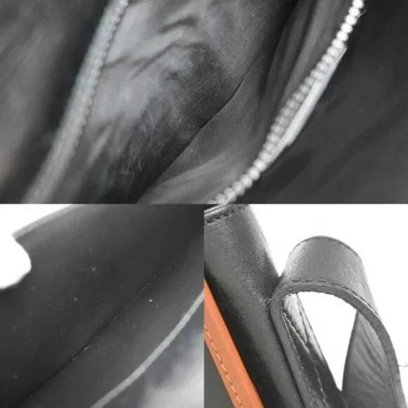 CELINE Logo Shoulder Bag Leather Black GHW Italy 66EG237 - Picture 13 of 15